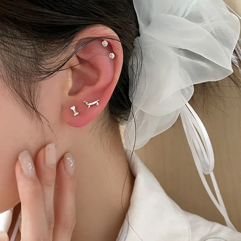 EAR PARTNER 925 Sterling Silver Stud Earrings Women's-5