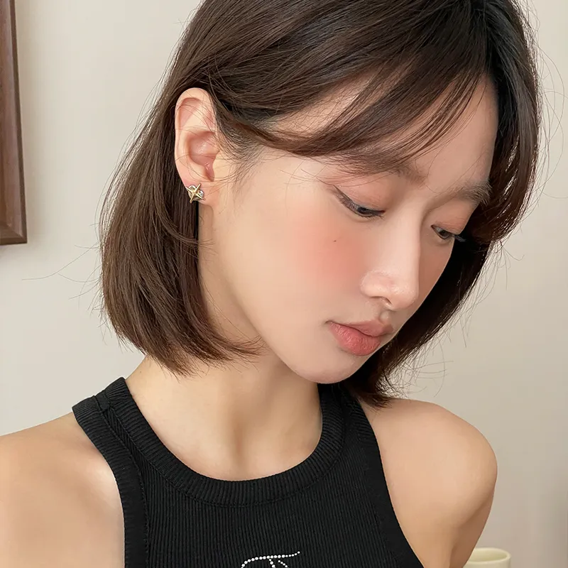 EAR PARTNER S925 Silver Stud Earrings Women's-2