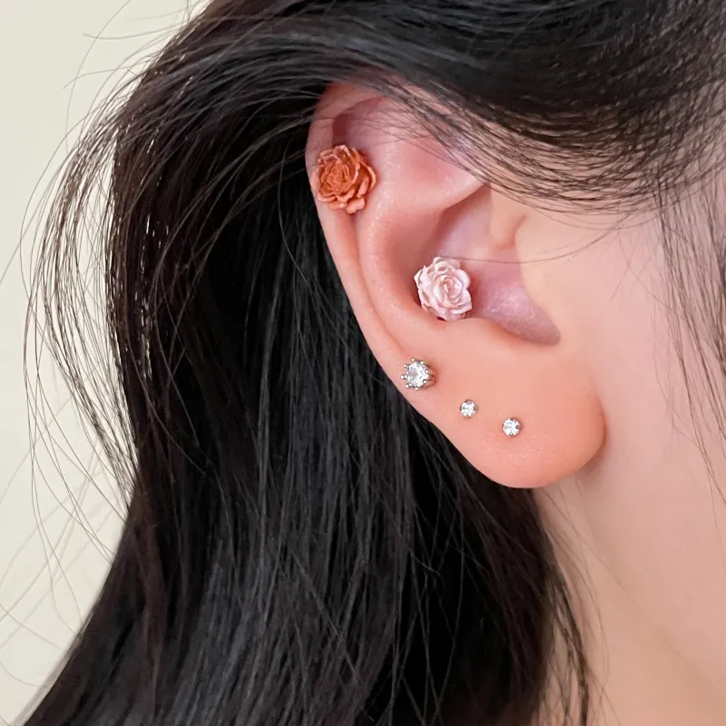 EAR PARTNER Titanium Steel Stud Earrings Women's-2