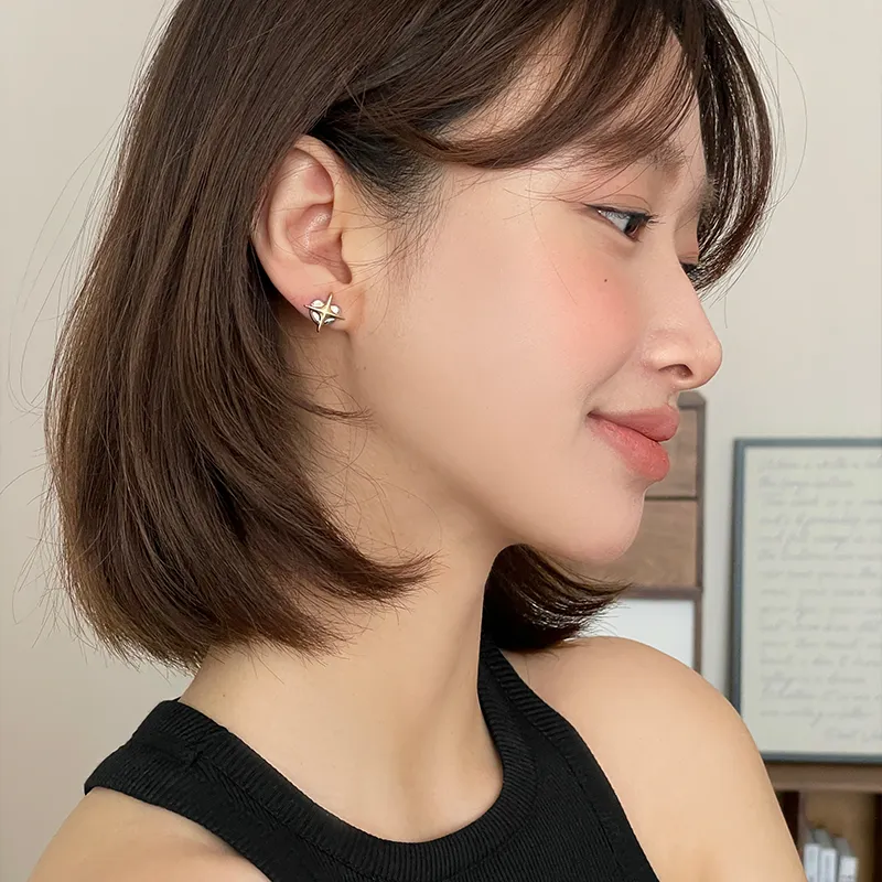 EAR PARTNER S925 Silver Stud Earrings Women's-1