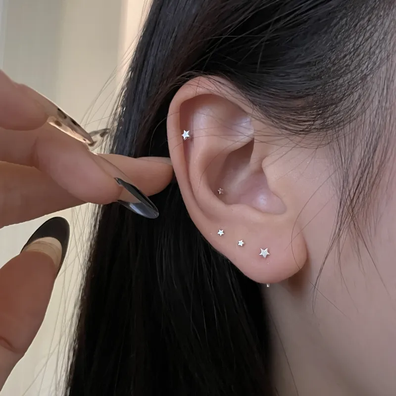 EAR PARTNER 999 Fine Silver Stud Earrings Women's-6