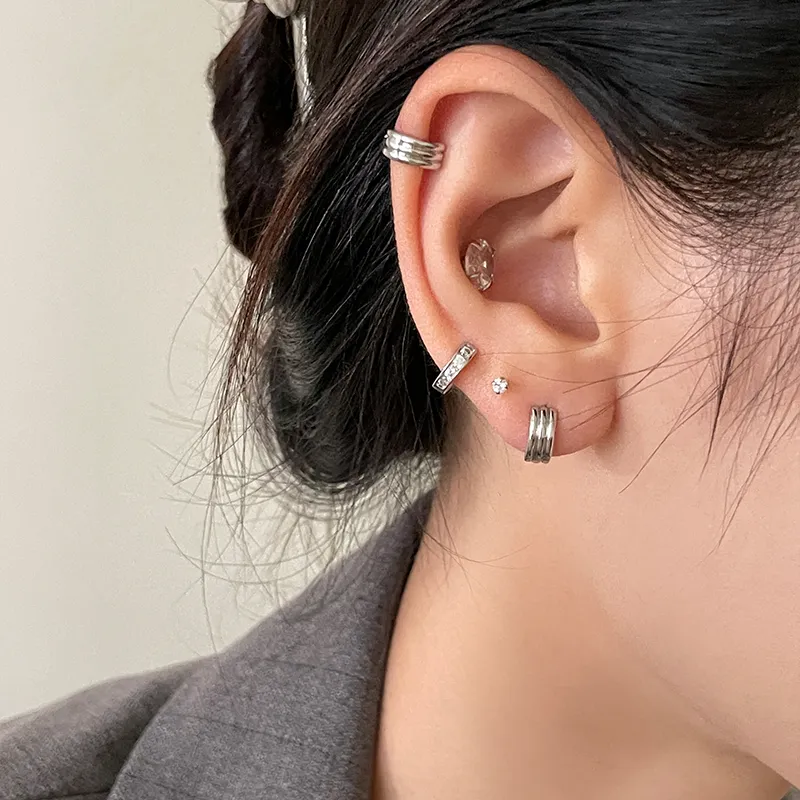 EAR PARTNER 925 Sterling Silver Stud Earrings Unisex-2