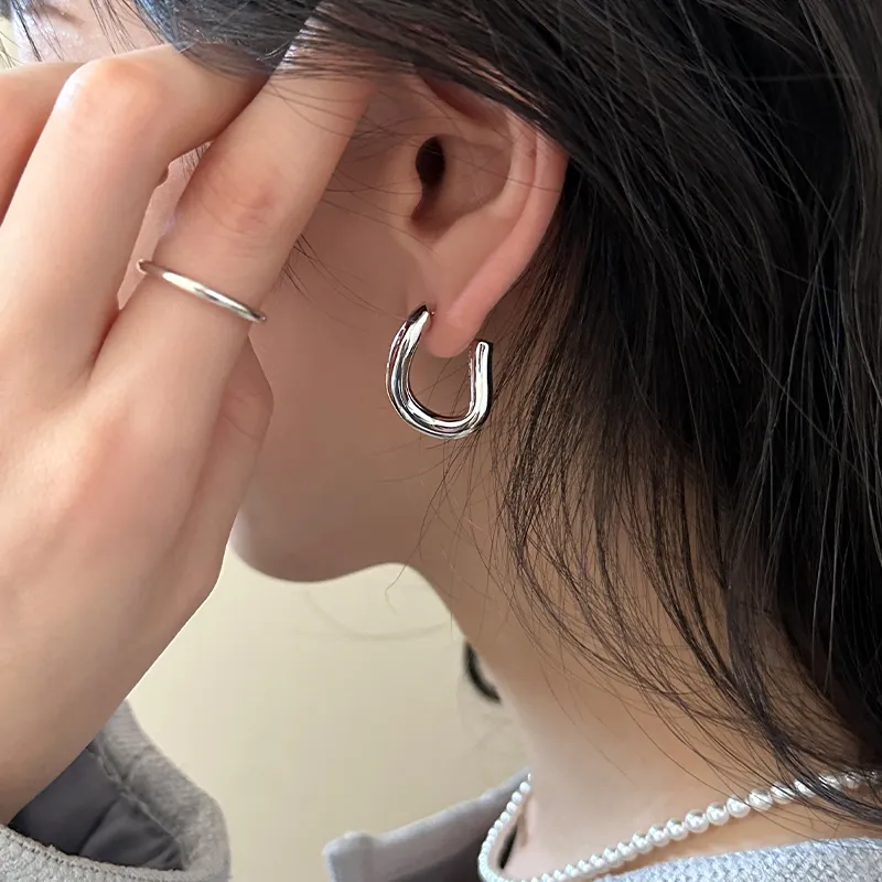 EAR PARTNER 925 Sterling Silver Stud Hoop Earrings Women's-5