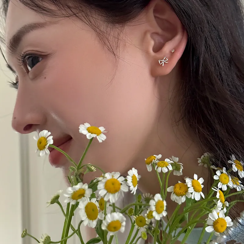 EAR PARTNER 999 Fine Silver Stud Earrings Women's-5