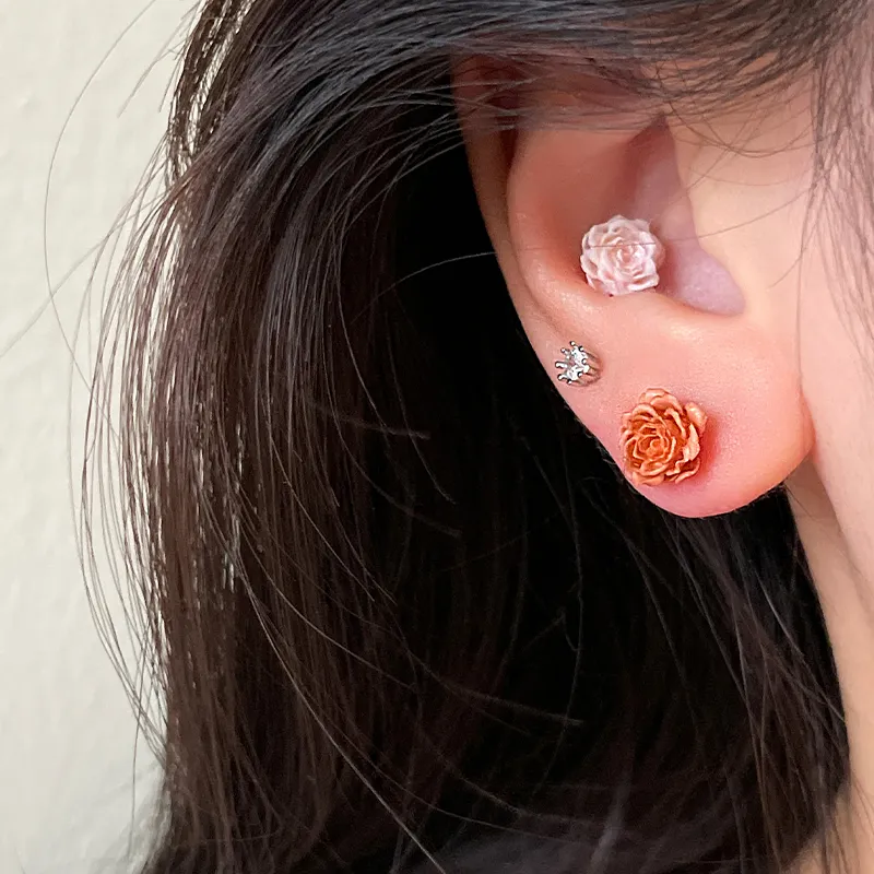 EAR PARTNER Titanium Steel Stud Earrings Women's-3
