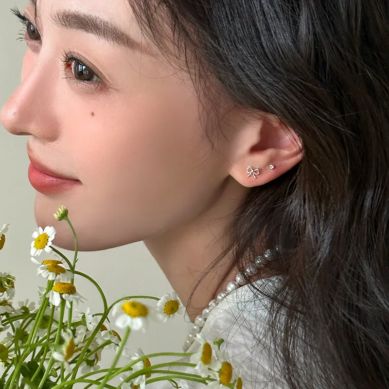 EAR PARTNER 999 Fine Silver Stud Earrings Women's-1