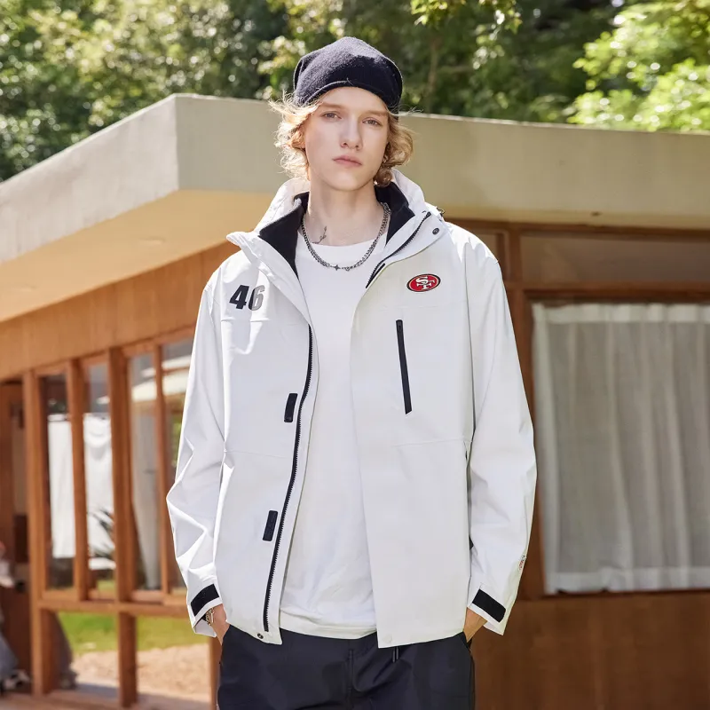 NFL Waterproof And Windproof Windbreaker Jacket Unisex White-4