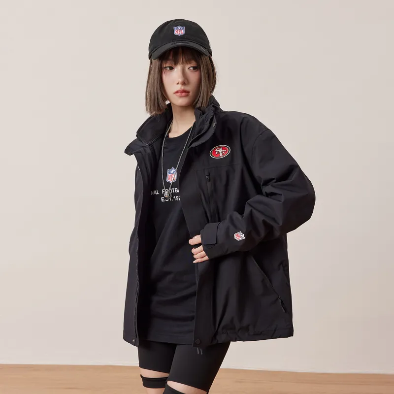 NFL Waterproof And Windproof Windbreaker Jacket Unisex Black-5