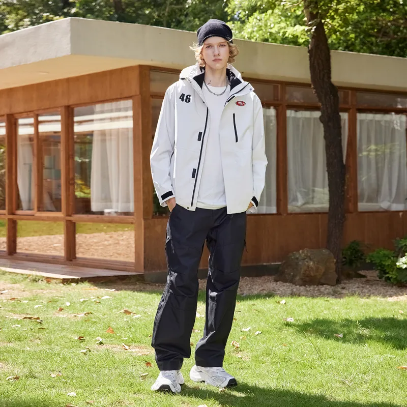 NFL Waterproof And Windproof Windbreaker Jacket Unisex White-3