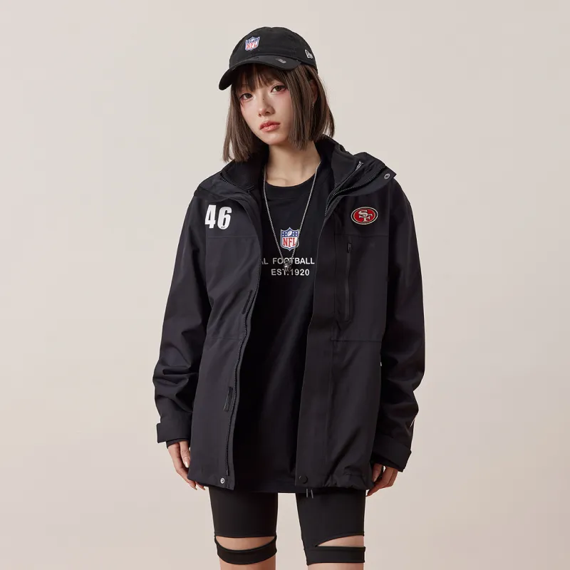 NFL Waterproof And Windproof Windbreaker Jacket Unisex Black-4
