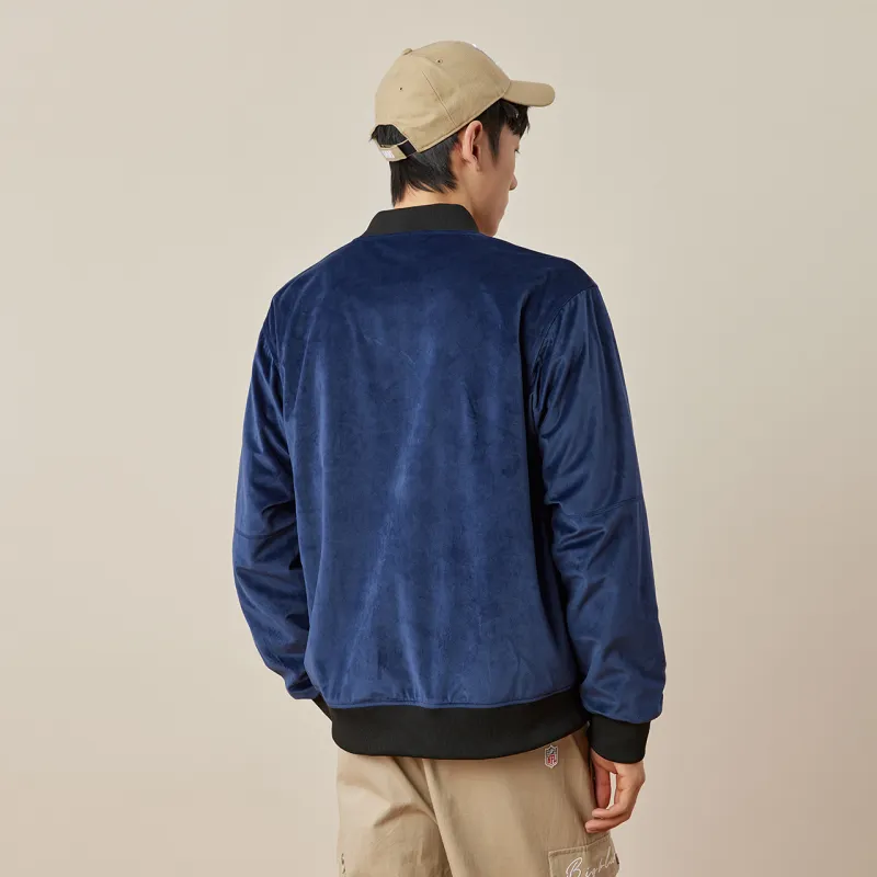 NFL Baseball Jacket Unisex Navy Blue-3