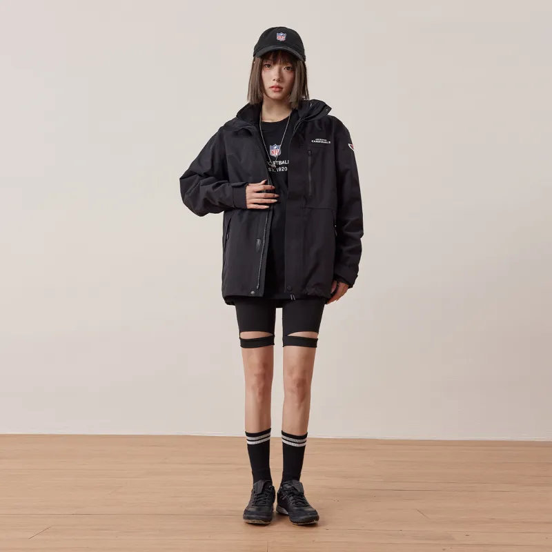 NFL Waterproof And Windproof Windbreaker Jacket Unisex Black-3