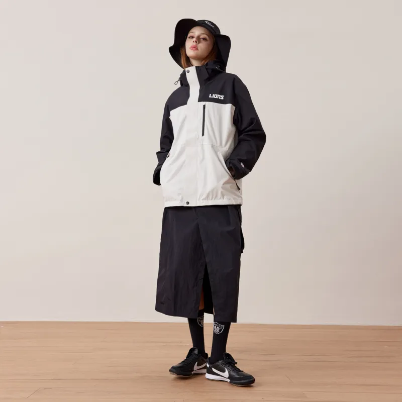 NFL Waterproof And Windproof Windbreaker Jacket Unisex White Black And White-4