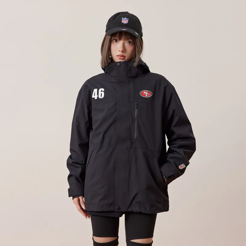 NFL Waterproof And Windproof Windbreaker Jacket Unisex Black-1