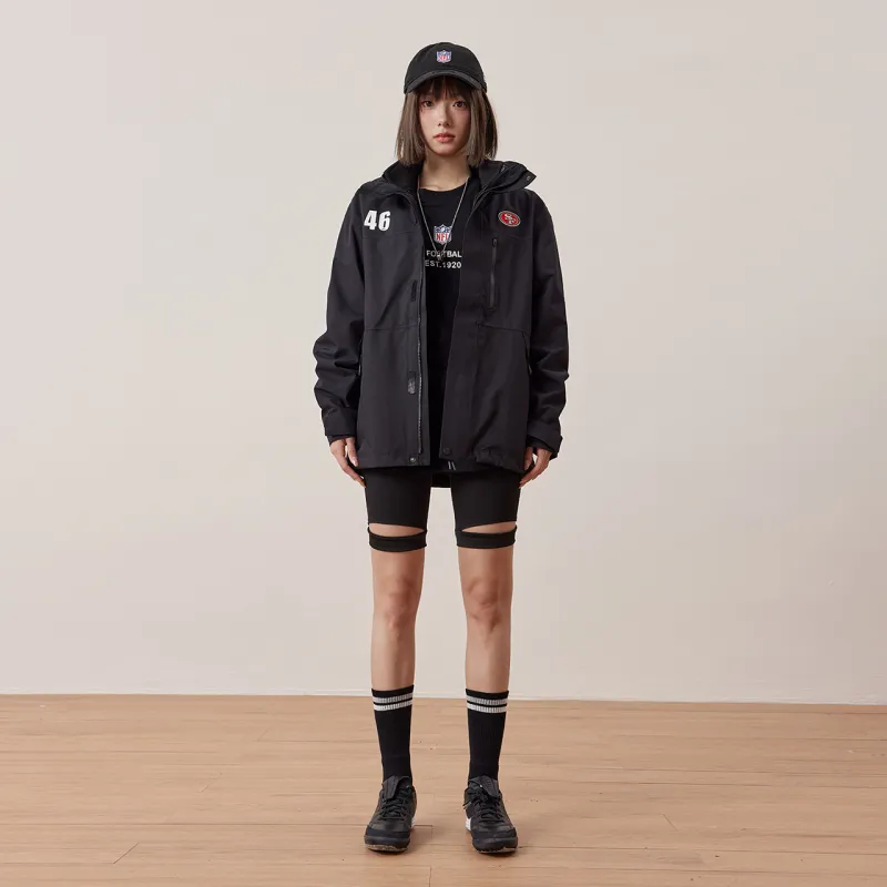 NFL Waterproof And Windproof Windbreaker Jacket Unisex Black-3