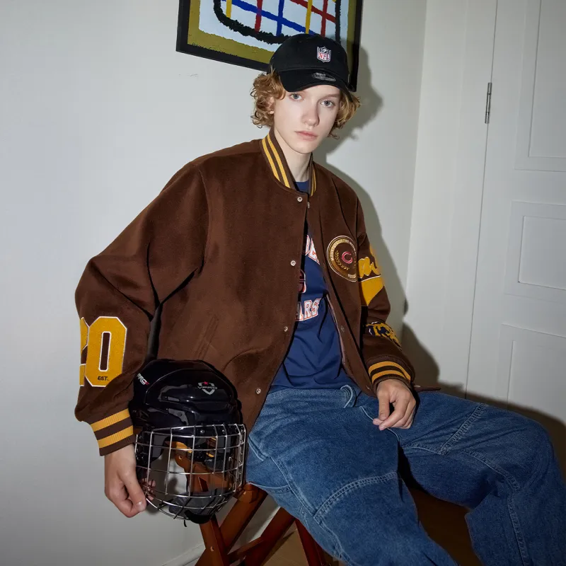 NFL Baseball Jacket Unisex Dark Brown-3