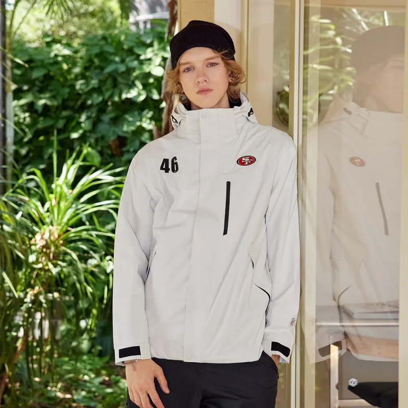 NFL Waterproof And Windproof Windbreaker Jacket Unisex White-1