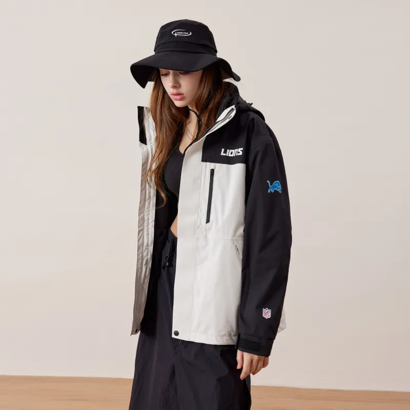 NFL Waterproof And Windproof Windbreaker Jacket Unisex White Black And White-7