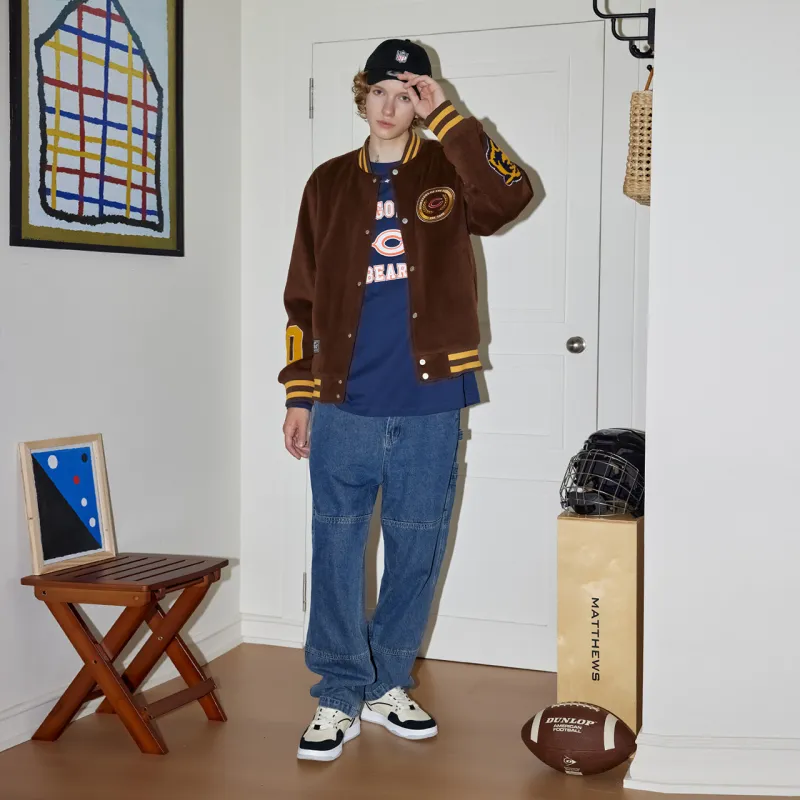 NFL Baseball Jacket Unisex Dark Brown-2