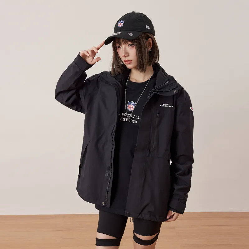 NFL Waterproof And Windproof Windbreaker Jacket Unisex Black-4