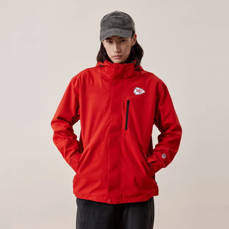 NFL Waterproof And Windproof Windbreaker Jacket Unisex Orange Red-4