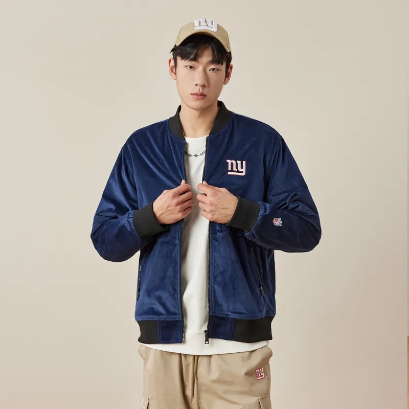 NFL Baseball Jacket Unisex Navy Blue-5