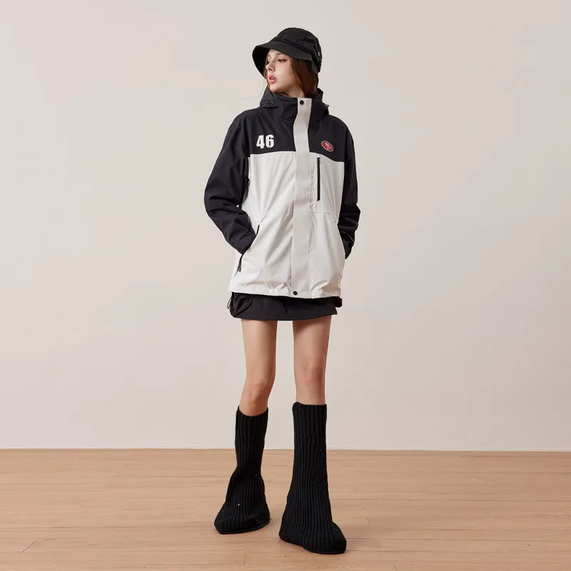 NFL Waterproof And Windproof Windbreaker Jacket Unisex White Black And White-6