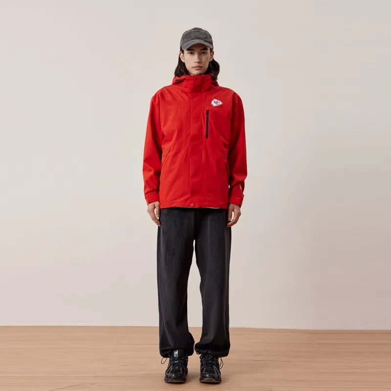 NFL Waterproof And Windproof Windbreaker Jacket Unisex Orange Red-3