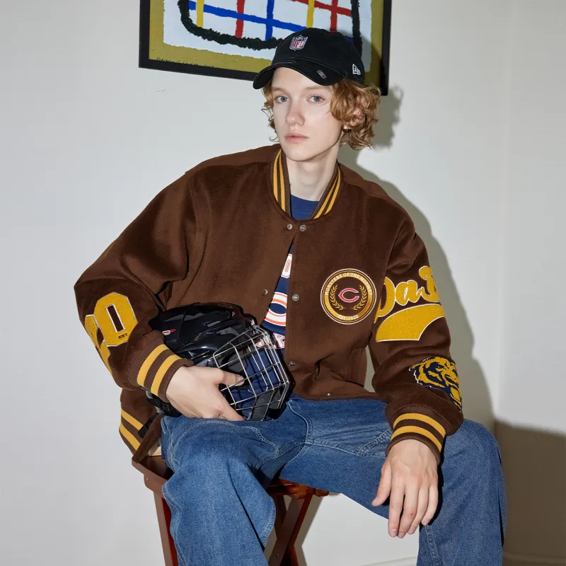 NFL Baseball Jacket Unisex Dark Brown-1
