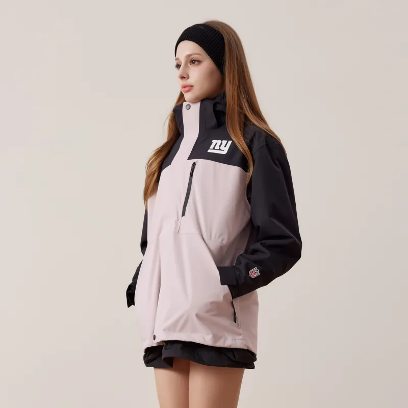 NFL Waterproof And Windproof Windbreaker Jacket Unisex Pink Black And Pink-7