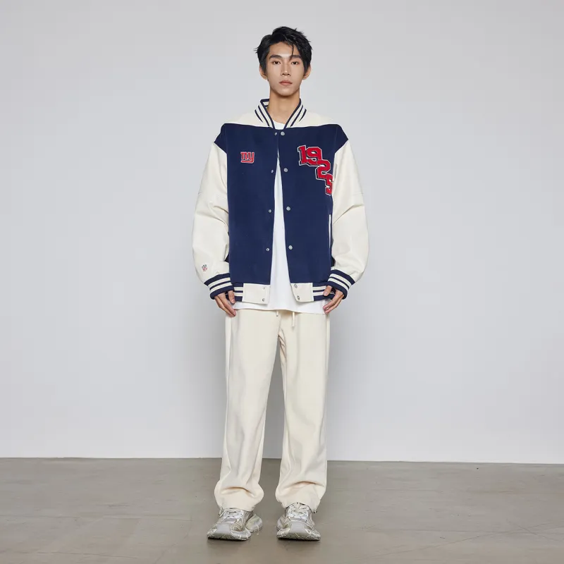 NFL Baseball Jacket Unisex Navy Blue-4