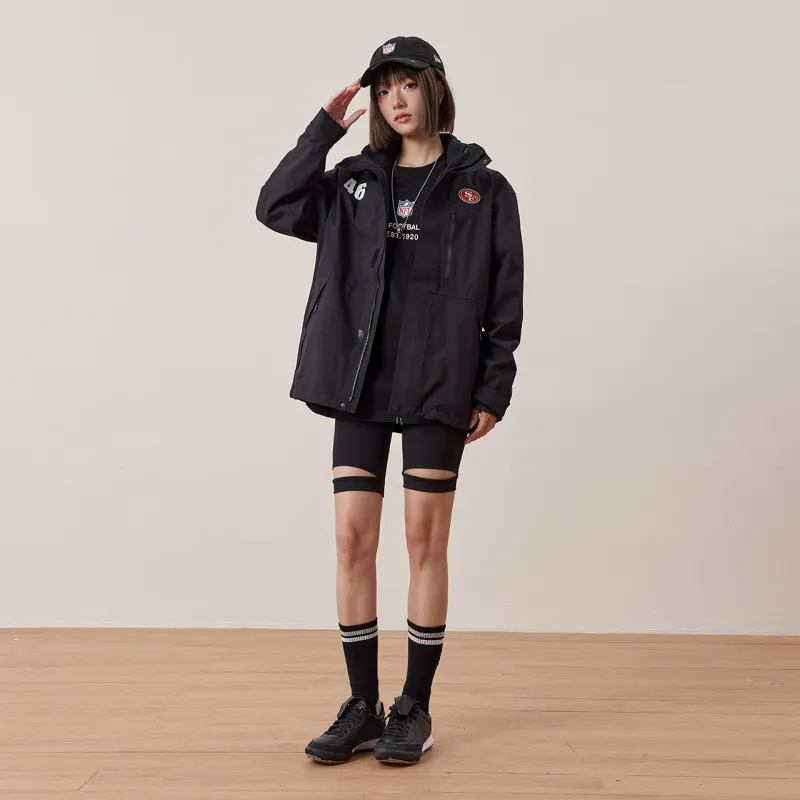 NFL Waterproof And Windproof Windbreaker Jacket Unisex Black-6