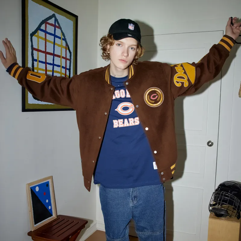 NFL Baseball Jacket Unisex Dark Brown-4