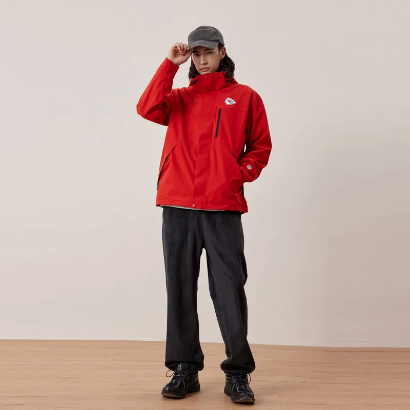 NFL Waterproof And Windproof Windbreaker Jacket Unisex Orange Red-6