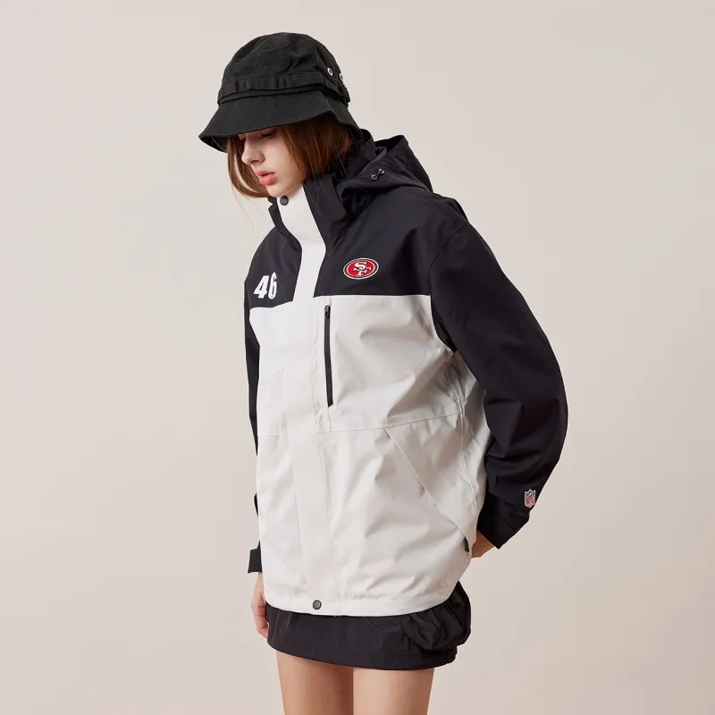 NFL Waterproof And Windproof Windbreaker Jacket Unisex White Black And White-4