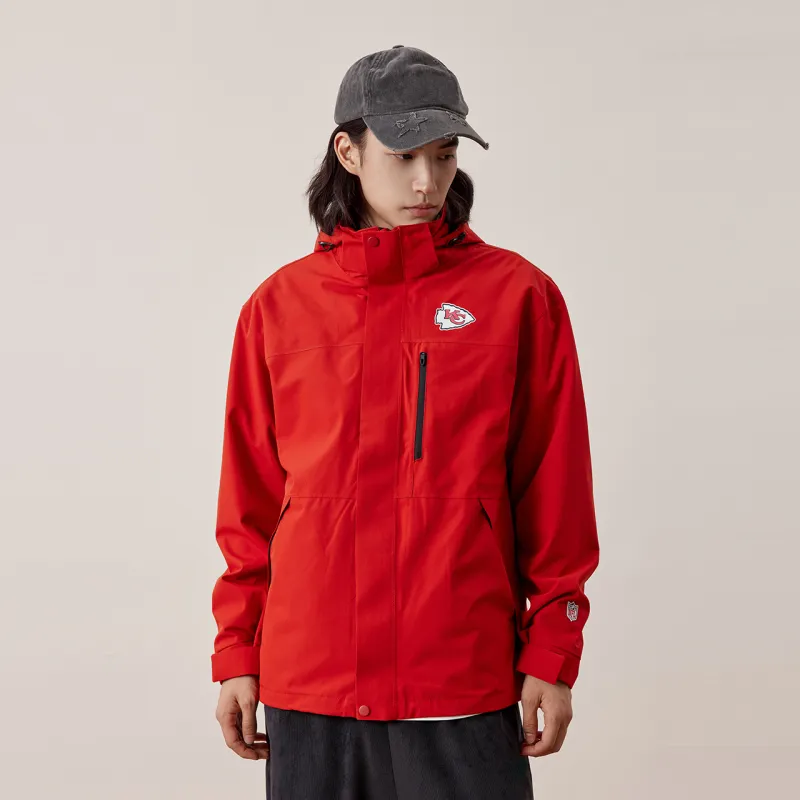 NFL Waterproof And Windproof Windbreaker Jacket Unisex Orange Red-1