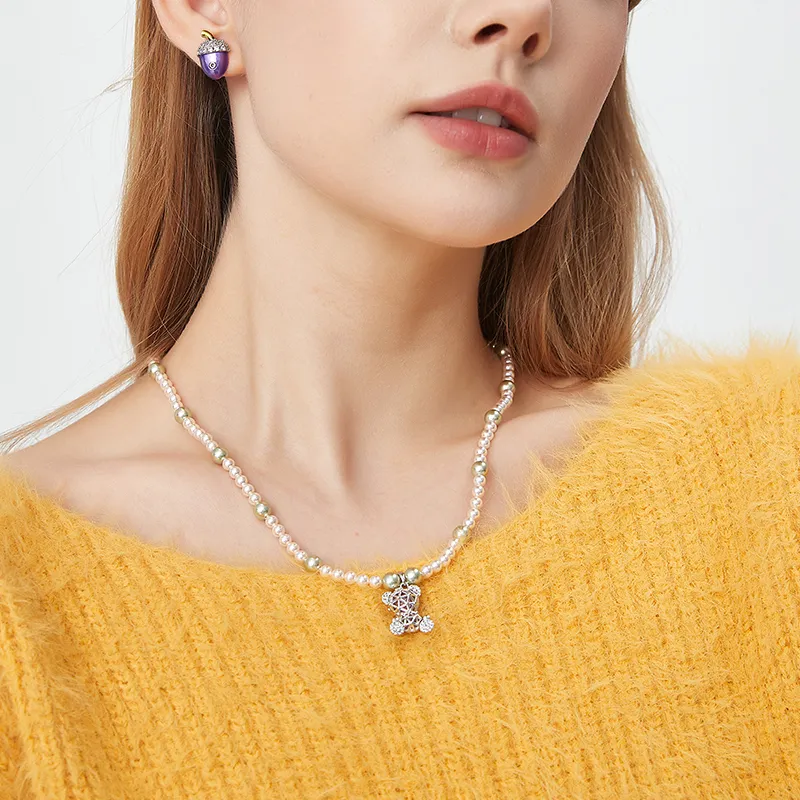 AWE Shell Pearl Necklace Premium Luxury Niche Accessories Collarbone Chain Women's-4