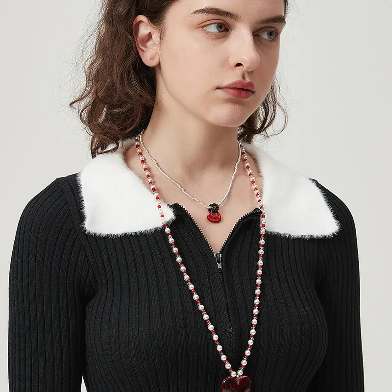AWE Titanium Steel Premium Necklace Luxury Niche Accessories Sweater Chain Women's-1
