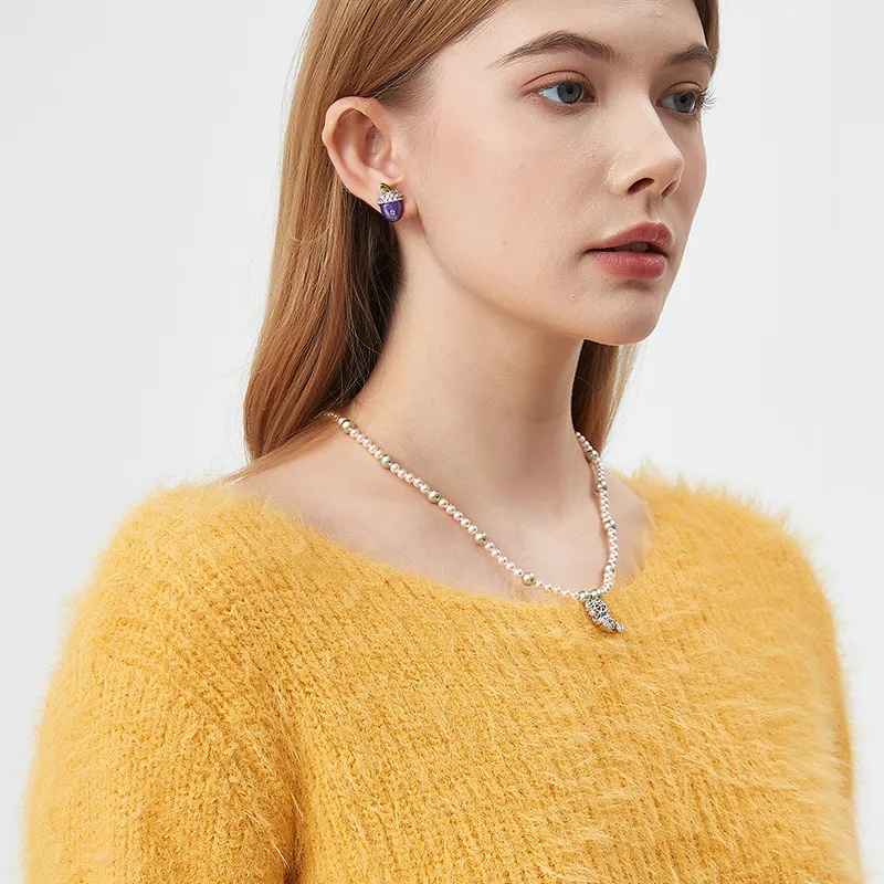 AWE Shell Pearl Necklace Premium Luxury Niche Accessories Collarbone Chain Women's-2