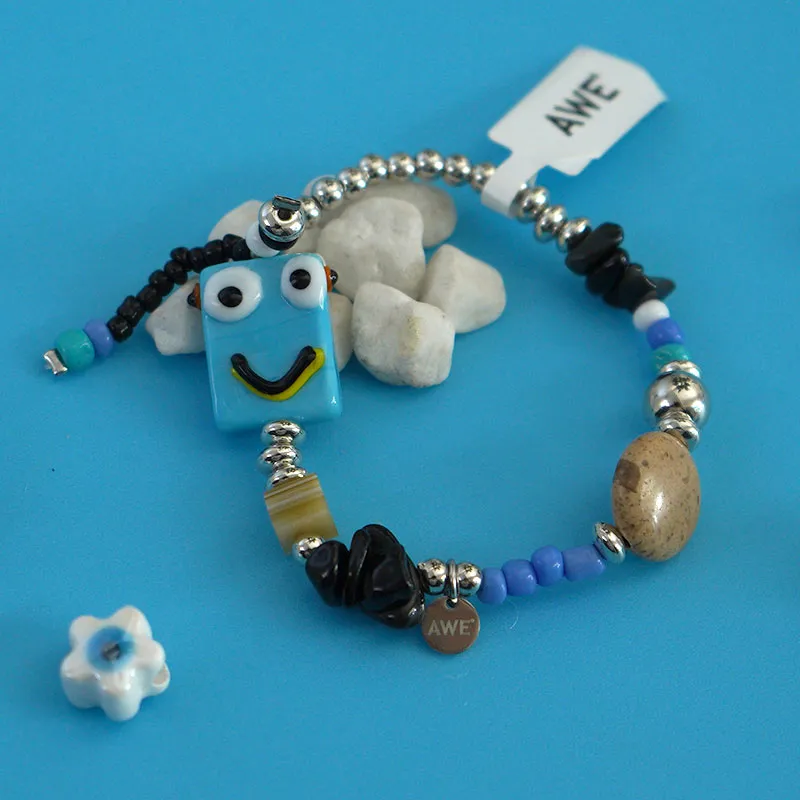 AWE Seed Beads Pearl Dopamine Dressing Stylish Cartoon Beaded Bracelet With Gift Unisex-9