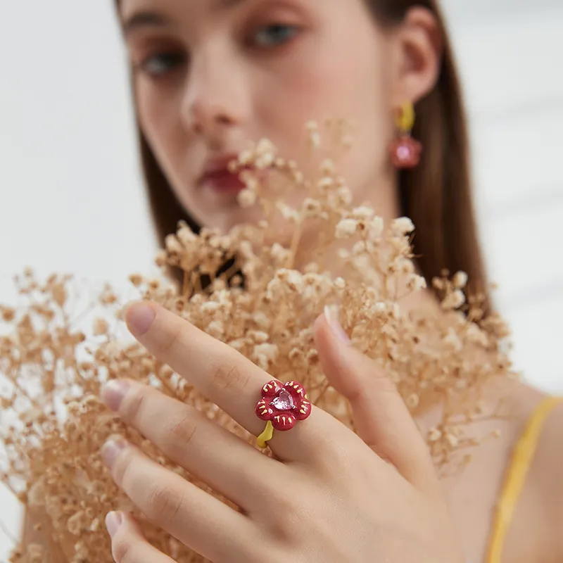 AWE Zircon Open Ring With Multiple Dopamine Outfits Sweet Style Refreshing Unisex-3