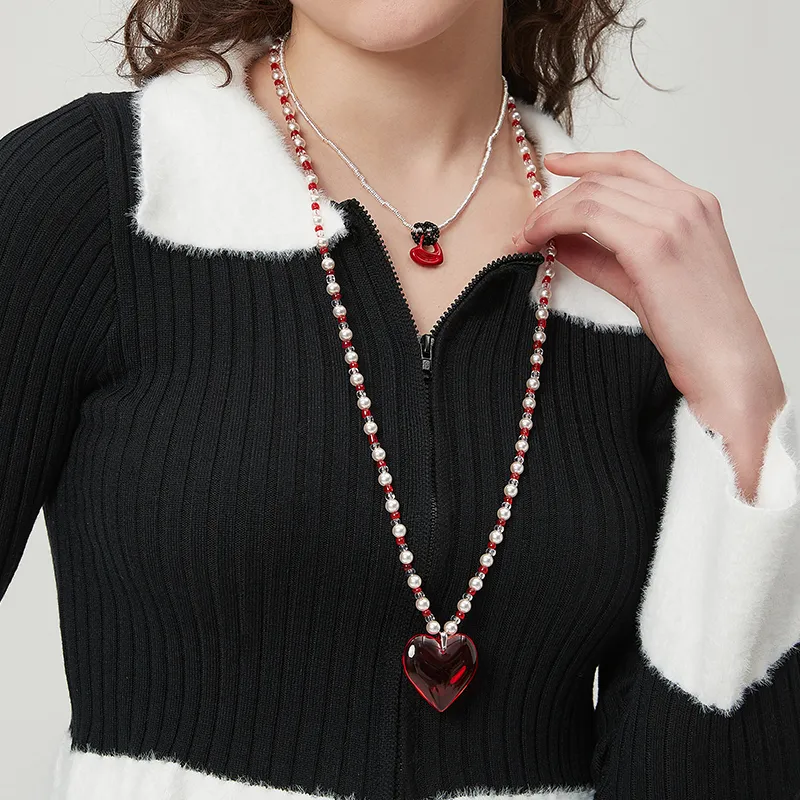 AWE Seed Beads Shell Pearl Long Advanced Luxurious Accessories Fall And Winter Sweater Chain Women's-4
