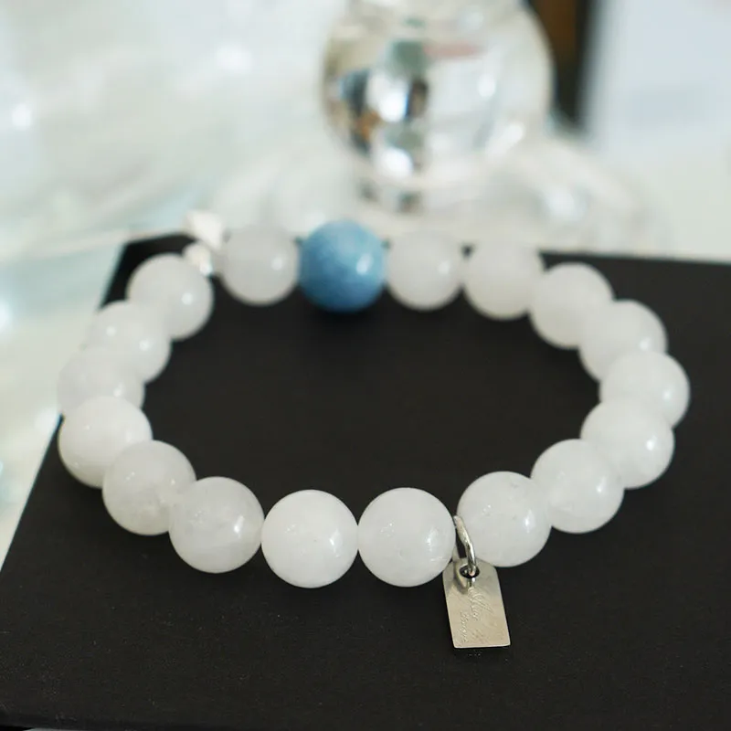 AWE Beads Gray Angel Niche Accessory Agate Crystal Beaded Bracelet Birthday Confession Bestie Gift Unisex-6
