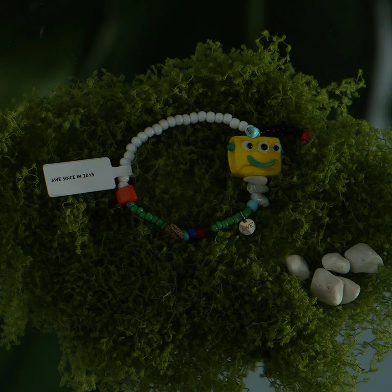 AWE Seed Beads Pearl Dopamine Dressing Stylish Cartoon Beaded Bracelet With Gift Unisex-5