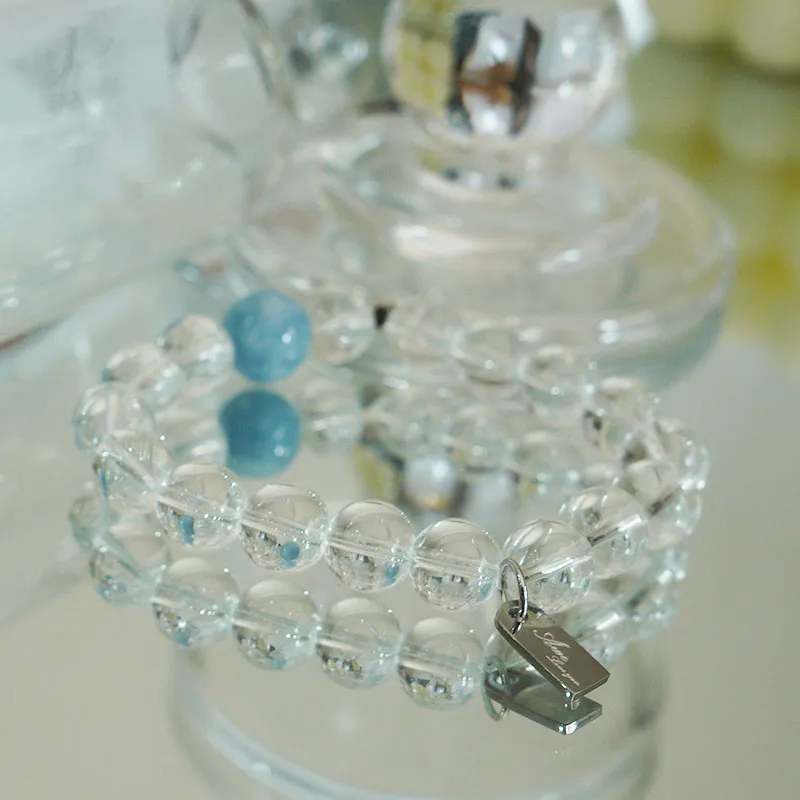 AWE Beads Gray Angel Niche Accessory Agate Crystal Beaded Bracelet Birthday Confession Bestie Gift Unisex-13