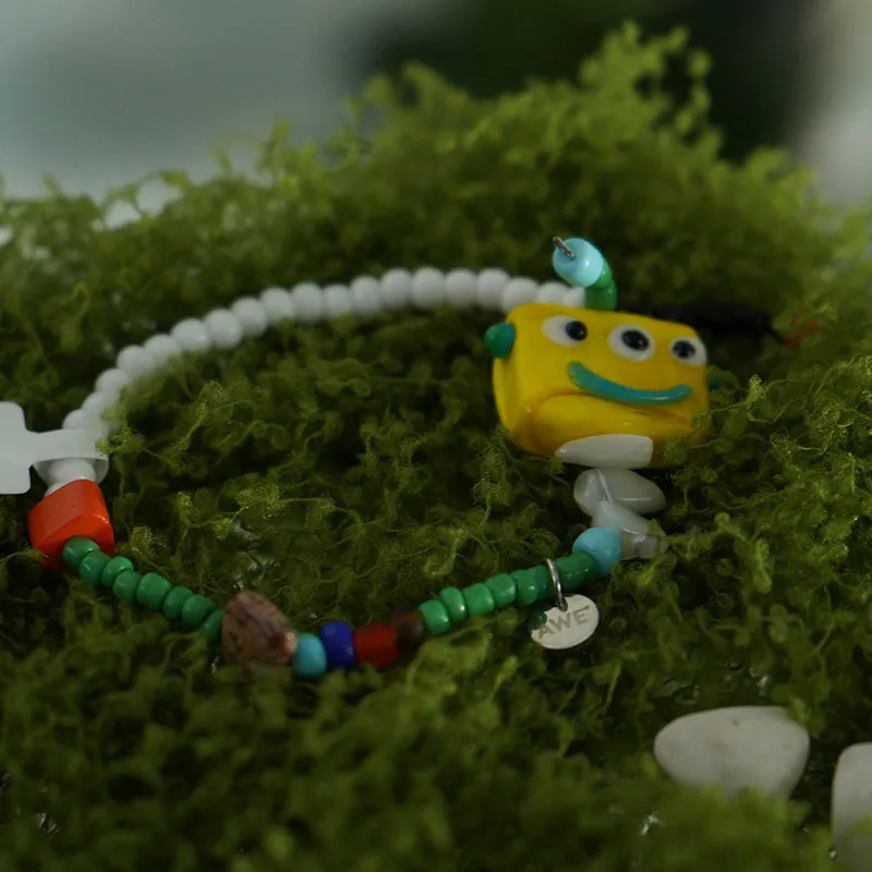 AWE Seed Beads Pearl Dopamine Dressing Stylish Cartoon Beaded Bracelet With Gift Unisex-3