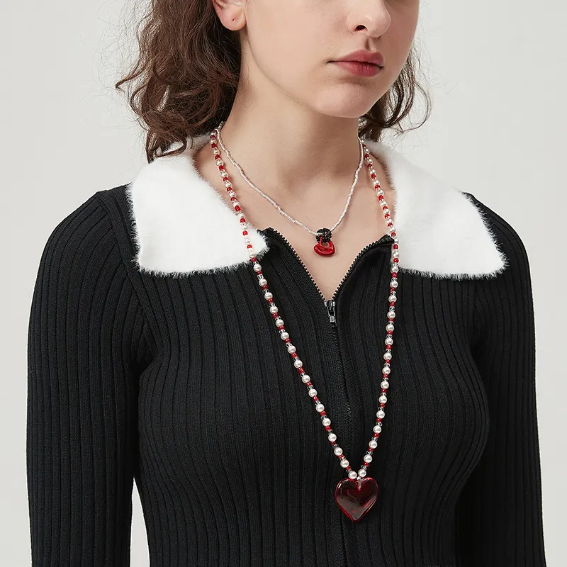 AWE Seed Beads Shell Pearl Long Advanced Luxurious Accessories Fall And Winter Sweater Chain Women's-2