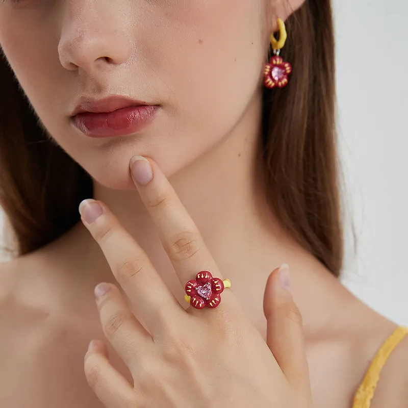 AWE Zircon Open Ring With Multiple Dopamine Outfits Sweet Style Refreshing Unisex-2