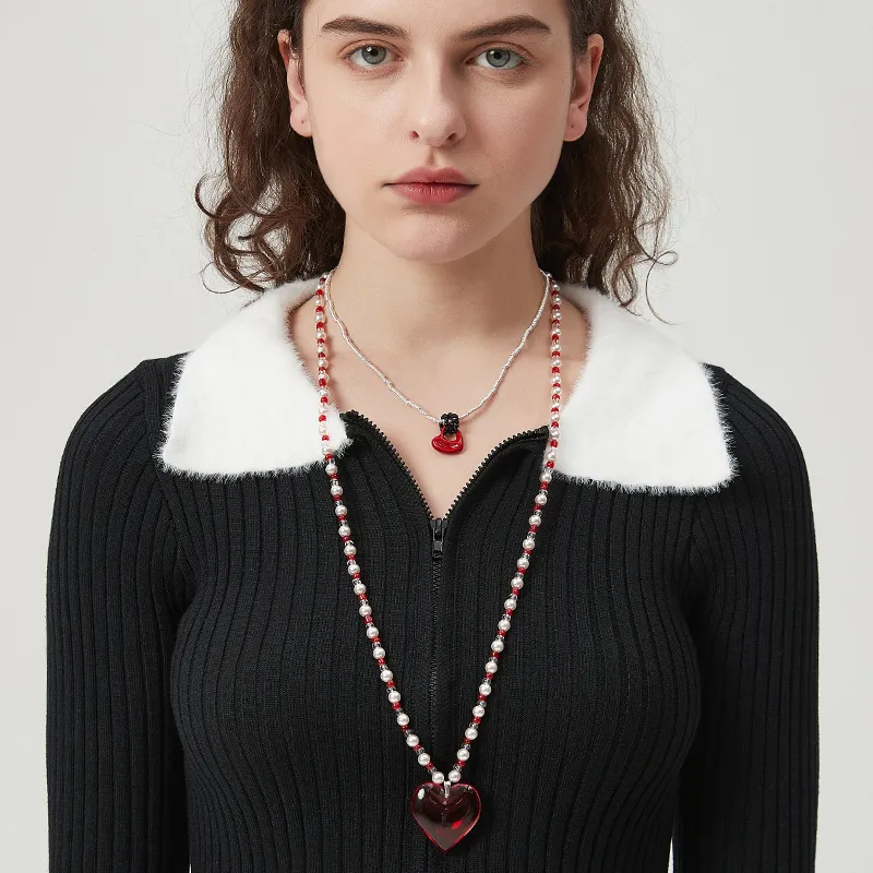 AWE Titanium Steel Premium Necklace Luxury Niche Accessories Sweater Chain Women's-2