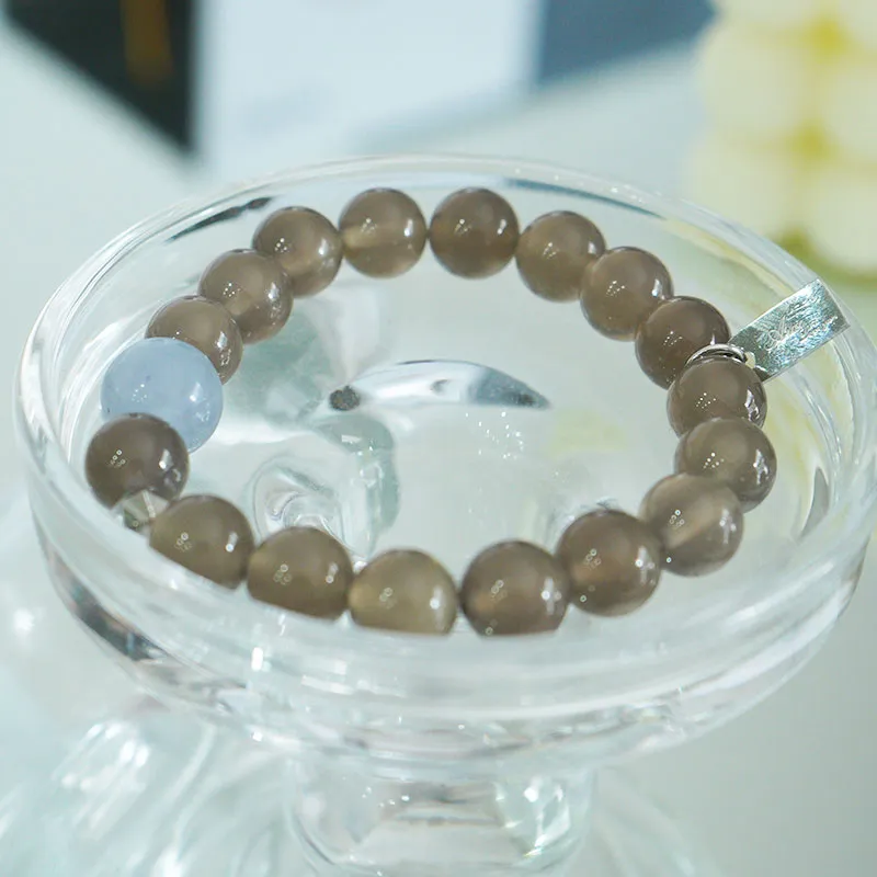 AWE Beads Gray Angel Niche Accessory Agate Crystal Beaded Bracelet Birthday Confession Bestie Gift Unisex-2